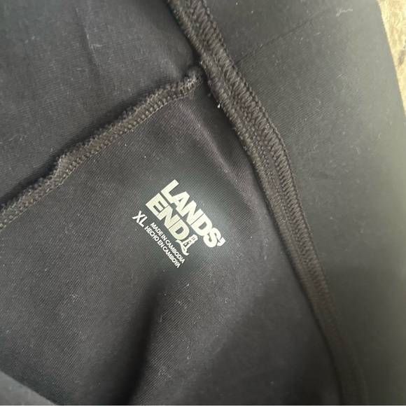 Lands' End Womens Shore Stretch Knit Capri Navy Polka Dot/ Black (2) Size XL - Picture 5 of 11